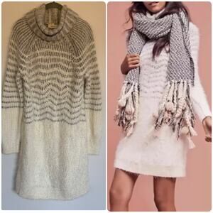 Anthropologie Sleeping on Snow Eyelash Wool/Alpaca Blend Sweater Dress